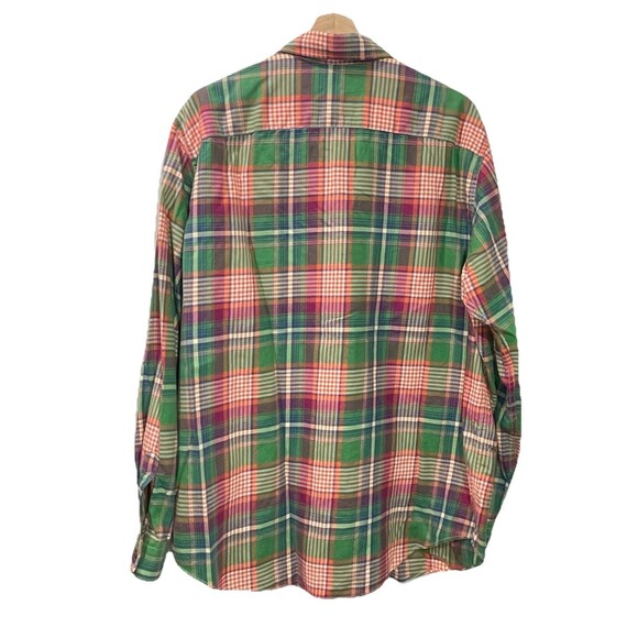 Polo Ralph Lauren Men XL Plaid Button-Front Shirt Green Orange Purple Madras - Picture 2 of 6